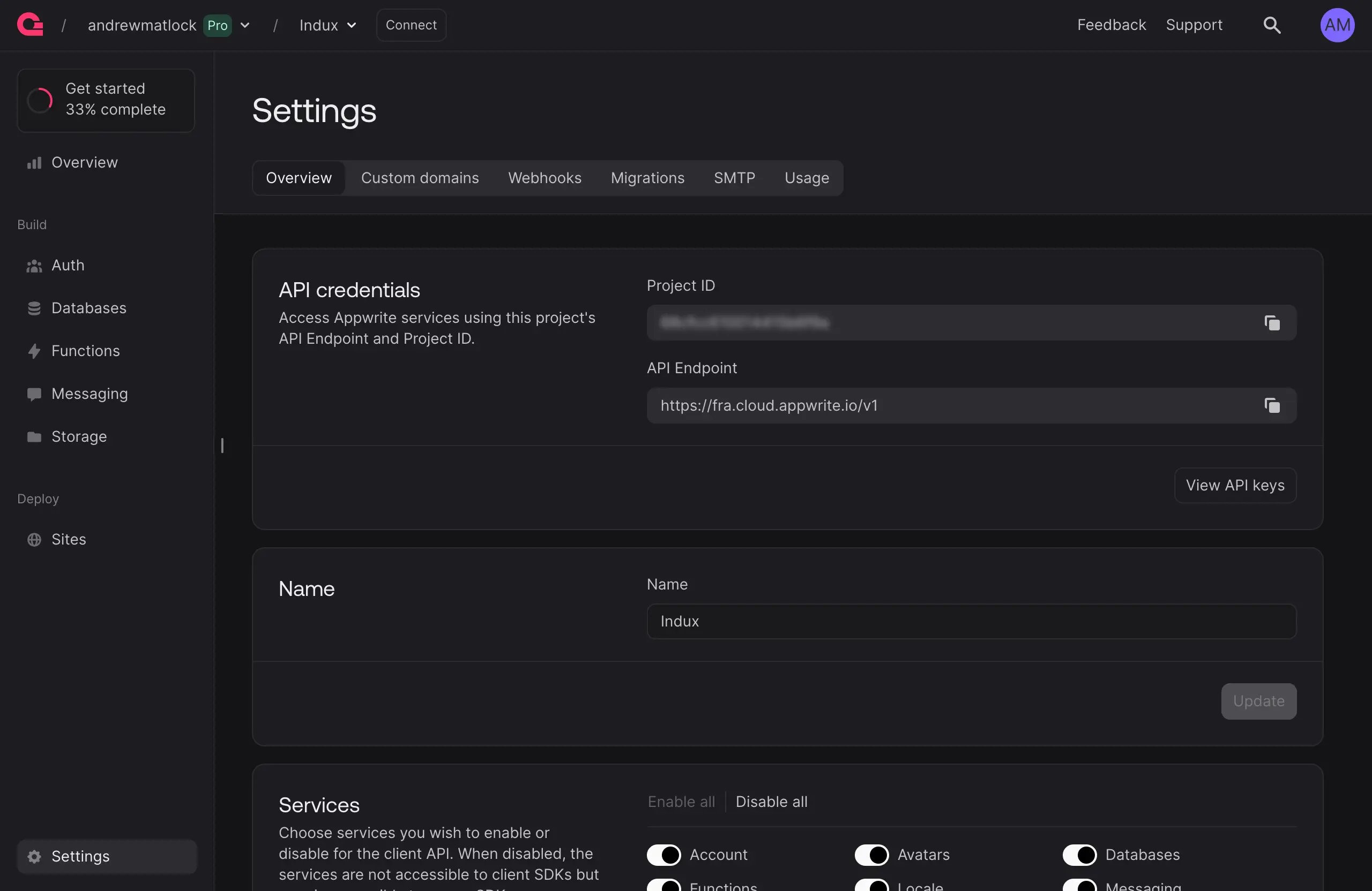 Appwrite credentials